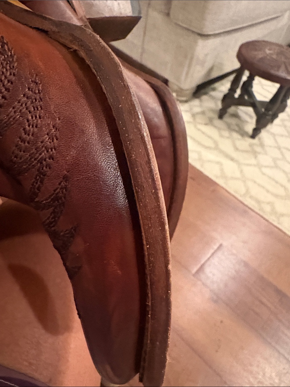Corral boot Brown Leather Western Heeled Boots Turquoise Lining firm on price - Picture 10 of 14